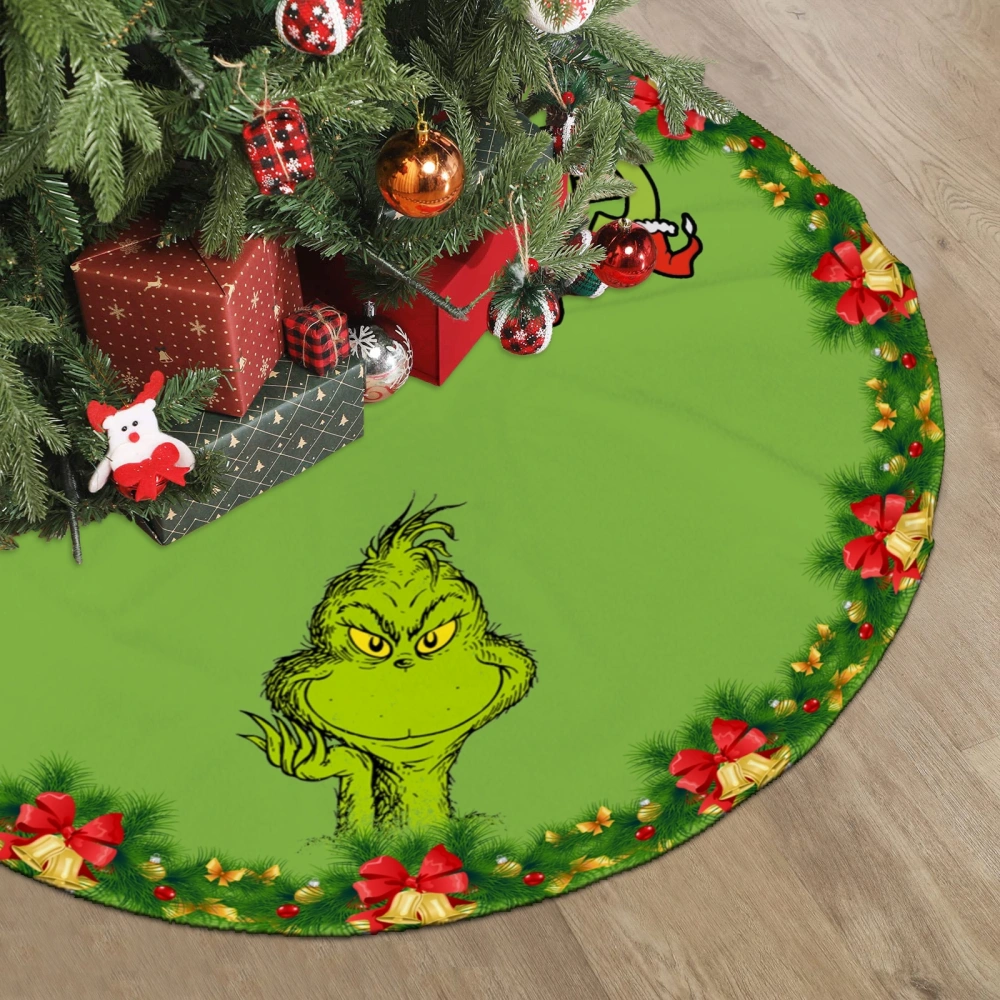 How The Grinch Stole Christmas Xmas Tree Skirt,Haunted Mansion Christmas Tree Skirt for Christmas Tree Home Holiday Party Xmas Decoration,30 inch#1