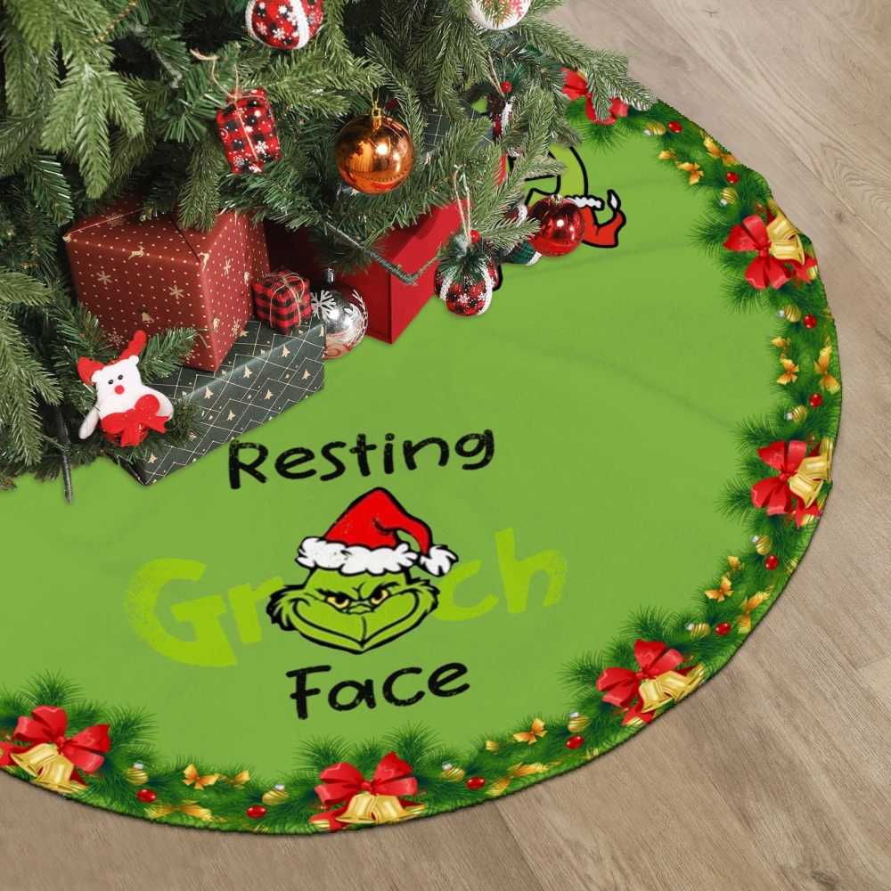 Grinch Who Stole Christmas Christmas Tree Skirts,Xmas Christmas Party Tree Decoration for Festive Party Indoor Outdoor Xmas Ornaments,30 inch#1