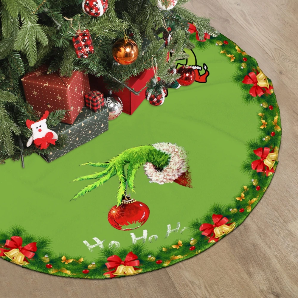 Grinch NoNoNo Christams Tree Skirts Mat,Merry Christmas Tree Skirt for Party Home Ornaments,30 inch#1