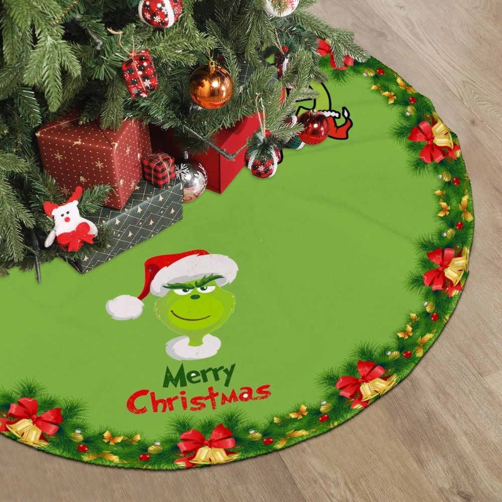 Grinch Who Stole Christmas Xmas Tree Skirt,Xmas Party Christmas Tree Skirt for Christmas Decorations, New Year House Decoration Supplies,,30 inch#1