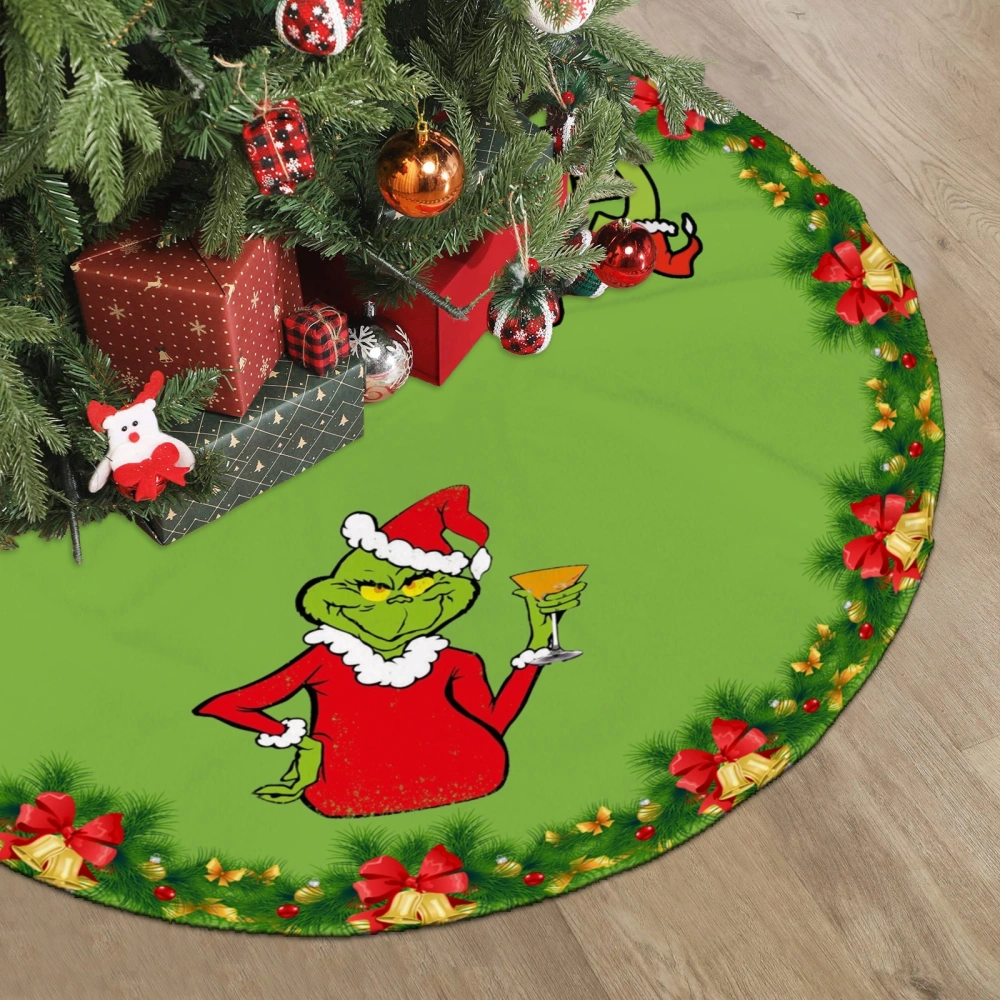 Grinch Who Stole Christmas Xmas Tree Skirt,Jack Skellington Christmas Tree Skirt for Xmas New Year Xmas Christmas Decorations,30 inch#1