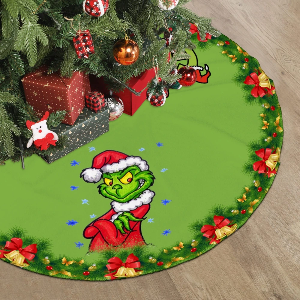 The Grinch Xmas Christams Tree Skirt,Xmas Christmas Party Tree Decoration for Indoor&Ourdoor Christmas Decorations&Ornaments,30 inch#1