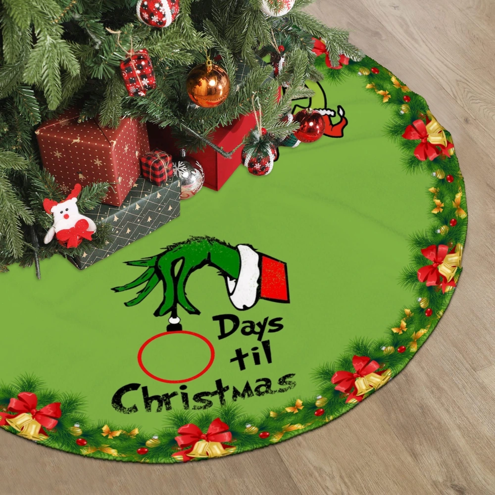 Grinch Xmas Tree Skirt,Cartoon Cute Christmas Tree Skirt for Xmas Holiday Home Party Decorations Ornaments,30 inch#1