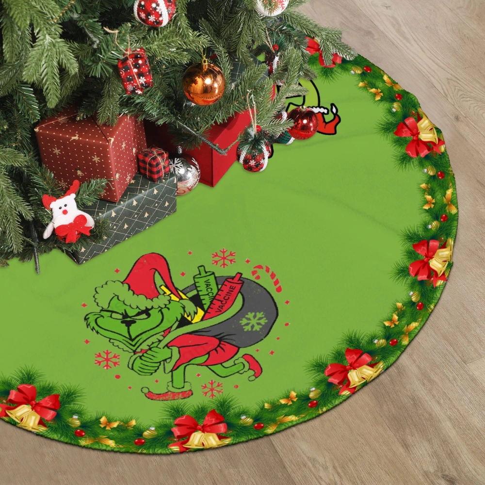 The Grinch Xmas Christams Tree Skirt,Flora Christmas Tree Skirt for Christmas Party Decoration,30 inch#1