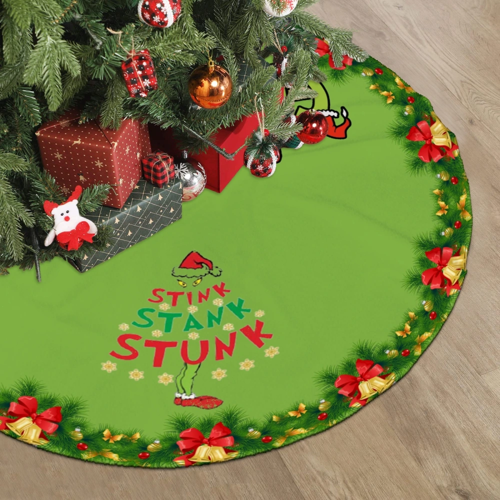 How The Grinch Stole Christmas Xmas Tree Skirt,Flora Christmas Tree Skirt for Tree Mat Decor Indoor Outdoor Christmas Tree Mats,30 inch#1