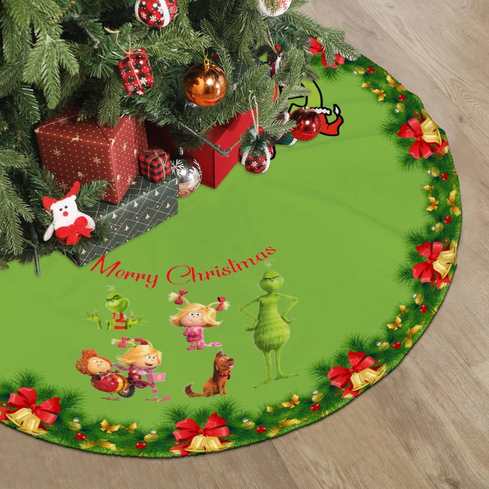 The Grinch Xmas Christams Tree Skirt,Super Soft Thick Plush Christmas Tree Skirt for Indoor&Ourdoor Christmas Decorations&Ornaments,30 inch#1