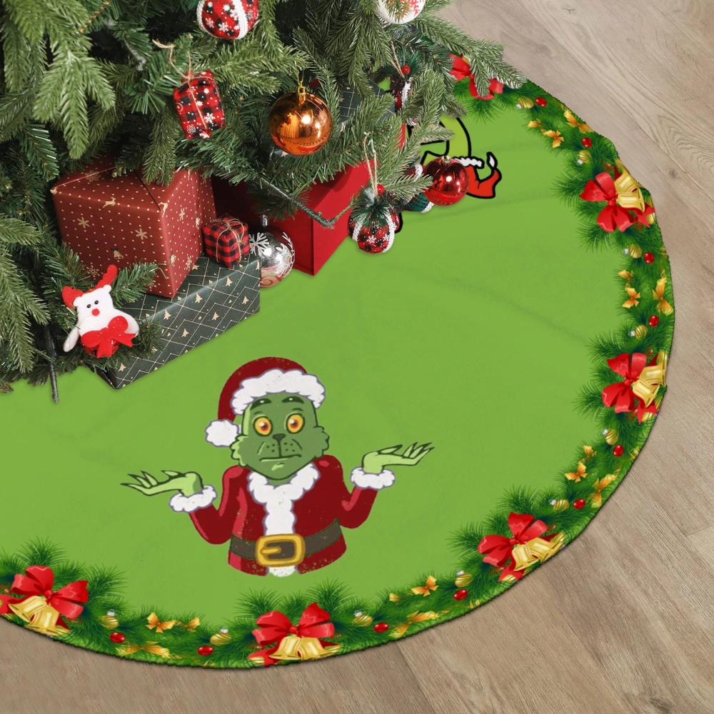 Grinch Xmas Christams Tree Skirt,Night Before Christmas Pumpkin Christmas Tree Skirt for Artificial Trees Large Sparkle Tree Skirt Cover,30 inch#1