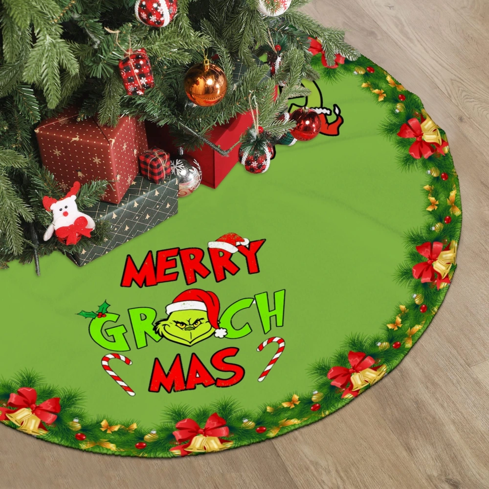 How The Grinch Stole Christmas Xmas Christams Tree Skirt,Horror Tree Skirt for Xmas New Year Christmas Holiday Decorations Lobby Home,30 inch#1