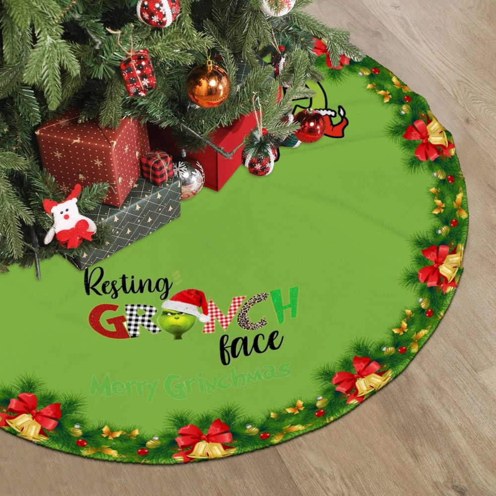 Grinch Who Stole Christmas Christmas Tree Skirts,Happy Xmas Tree Skirt for Tree Indoor Outdoor Christmas Decorations Xmas Tree Mat,30 inch#1