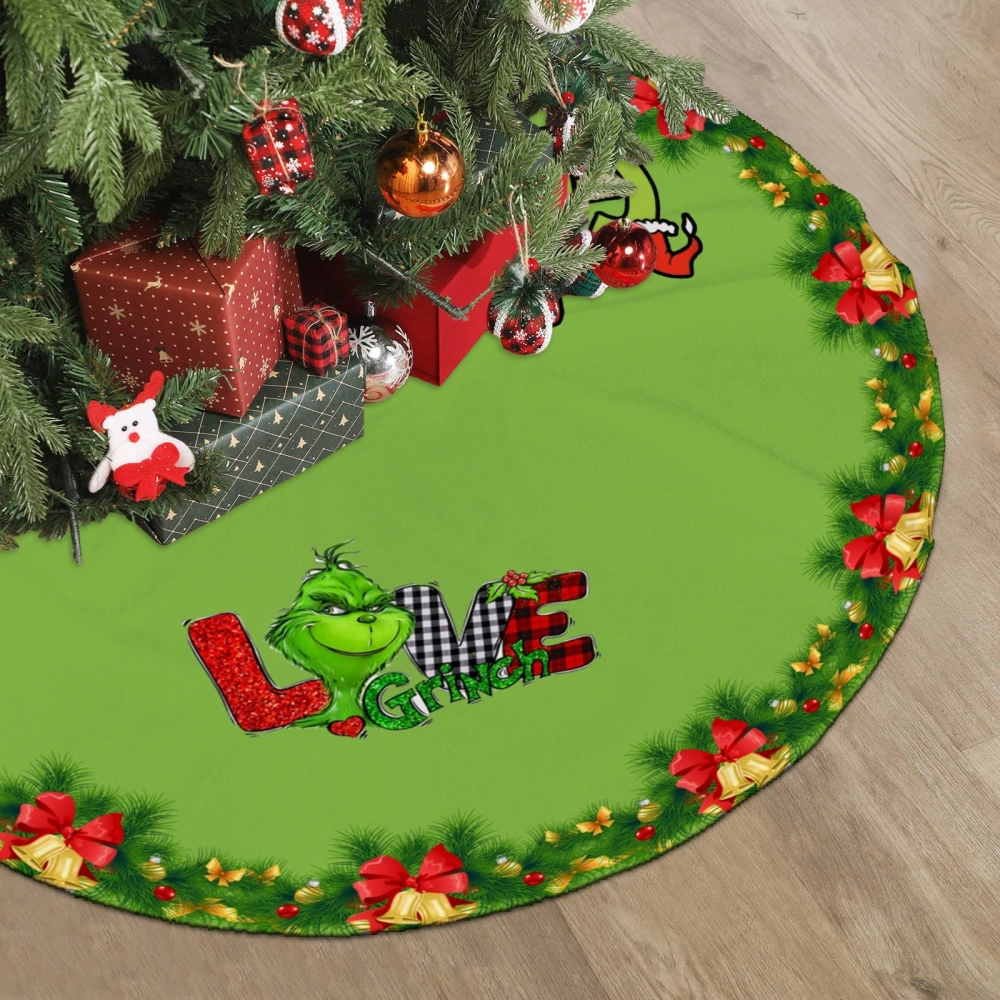 Grinch Who Stole Christmas Christams Tree Skirts Mat,Xmas Haunted House Christmas Tree Skirt for Xmas Christmas Party Tree Decoration,30 inch#1