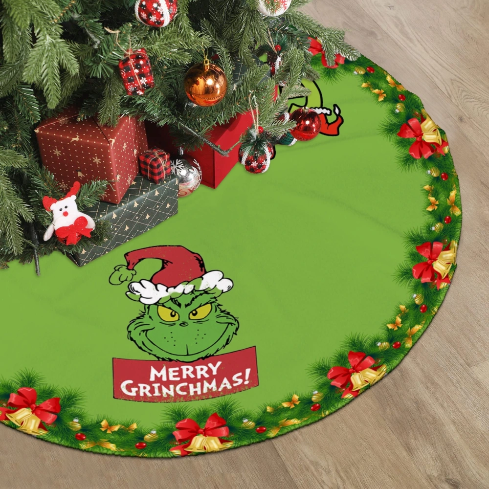 The Grinch Christmas Tree Skirts,Decorative Pattern Christmas Tree Skirt for Christmas Party Decoration,30 inch#1