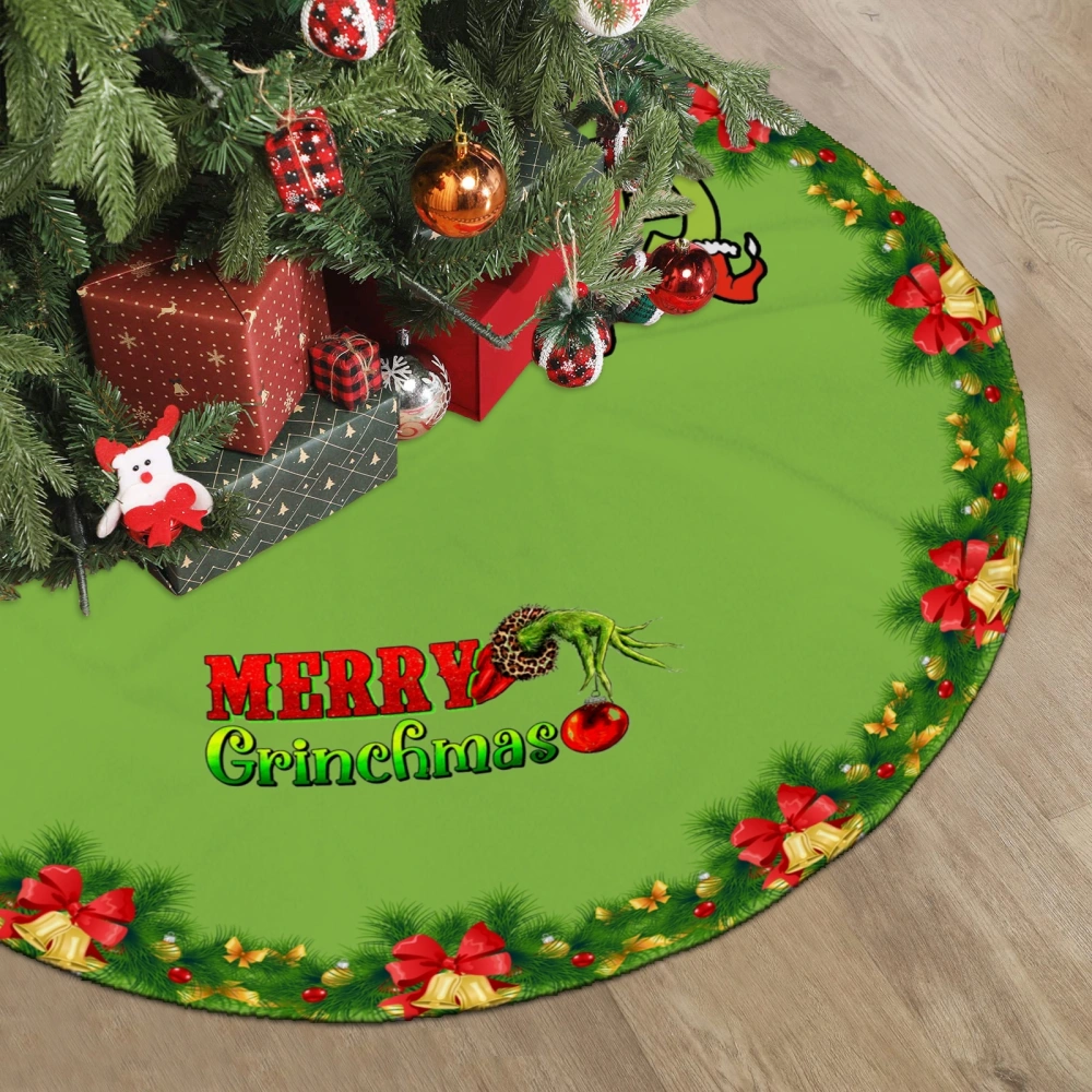 How The Grinch Stole Christmas Christmas Tree Skirts,Xmas Tree Skirt for Holiday Party Christmas Decorations,30 inch#1