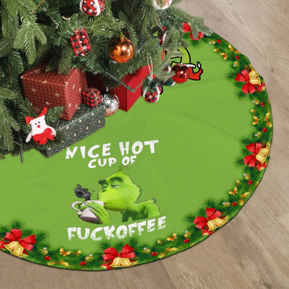 Grinch Elf Christams Tree Skirts Mat,Christmas Decorative Trees Christmas Tree Skirt for Christams Xmas New Year Holiday,30 inch#1