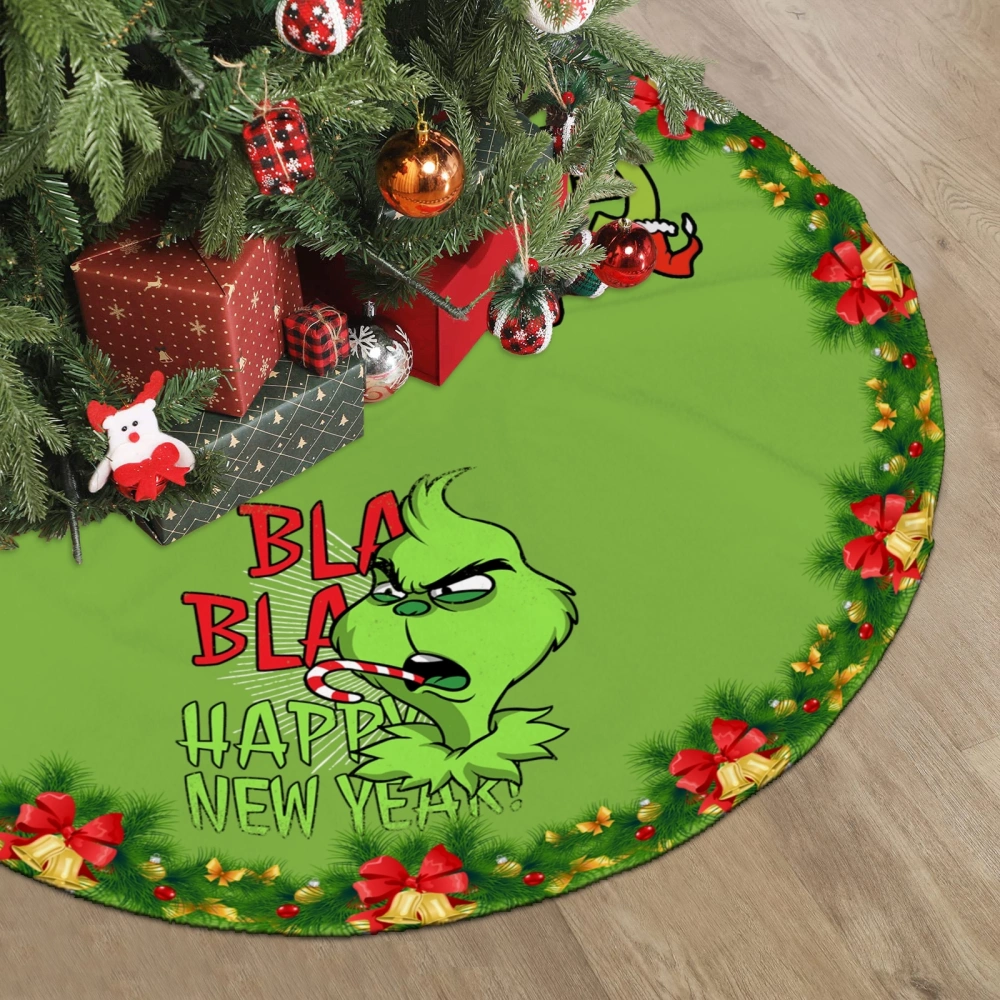 Grinch Xmas Christams Tree Skirt,Night Before Christmas Pumpkin Christmas Tree Skirt for Xmas New Year Holiday Party Decoration,30 inch#1