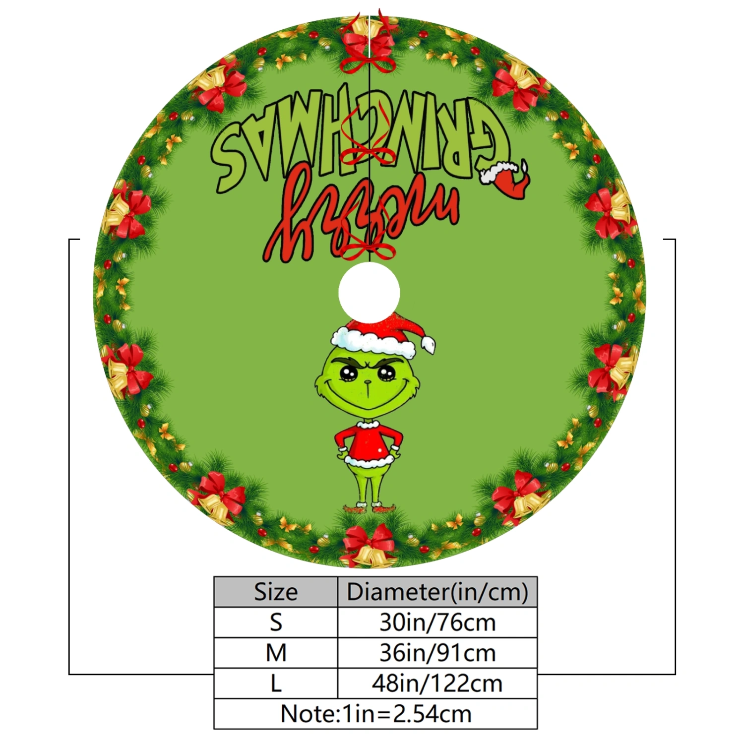 Grinch Elf Xmas Christams Tree Skirt,Xmas Decorations,Christmas Tree Skirt for Christmas Tree Home Holiday Party Xmas Decoration,30 inch#1