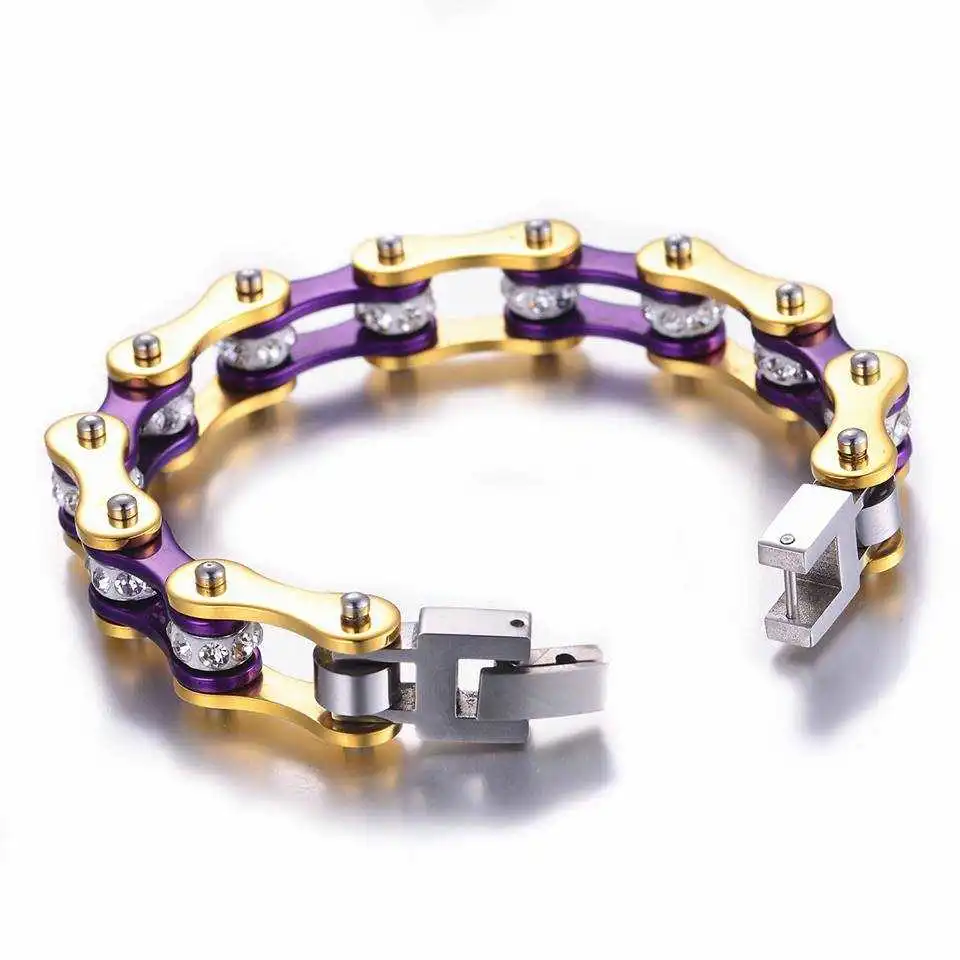 Cycolinks Purple Gold Crystal Bracelet - 19.5cm