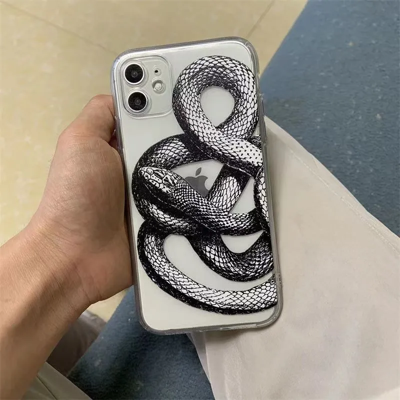 Snake IPhone13 Phone Case Transparent All-inclusive Frosted