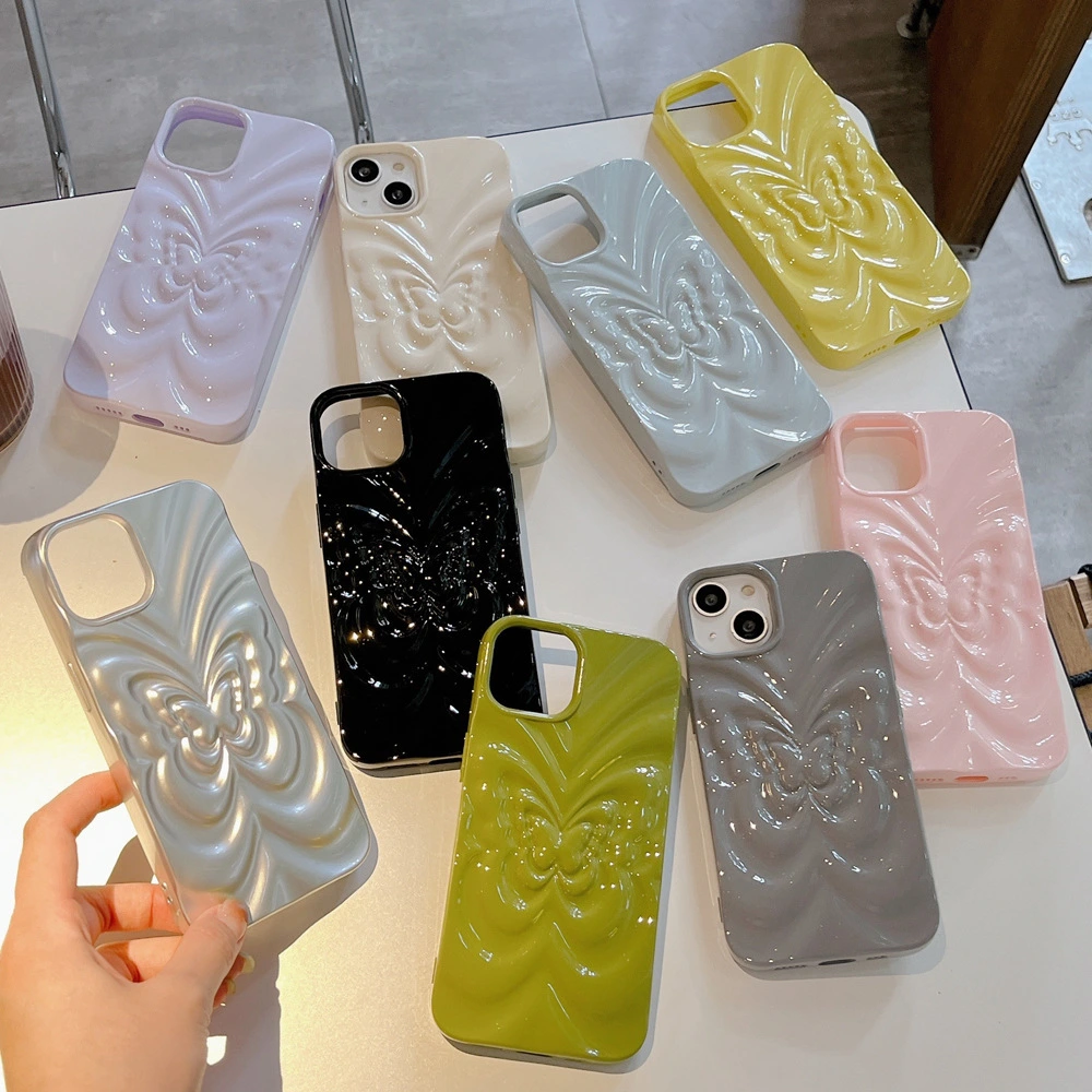 Solid Color Pleated Butterfly Suitable For 14promax Phone Case