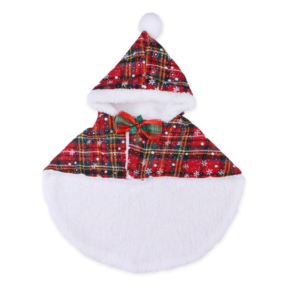 Christmas Pet Costume Snow Bow Hooded Cape Cloak for Dog Cat