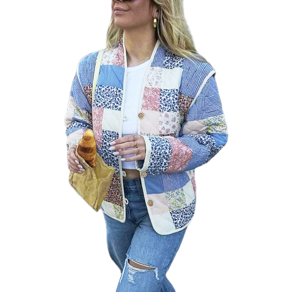 Women's Spring Autumn Long Sleeve Detachable Sleeves Floral Jacket