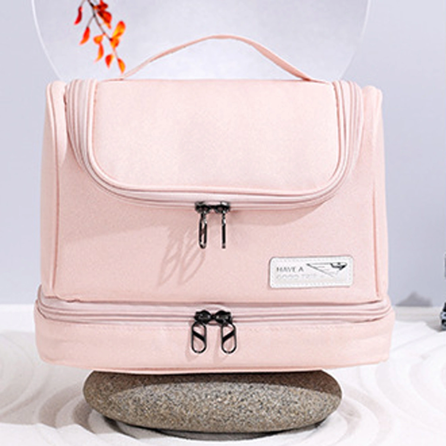Cosmetic Bag, Portable Makeup Bag Large Capacity Zipped Handbag