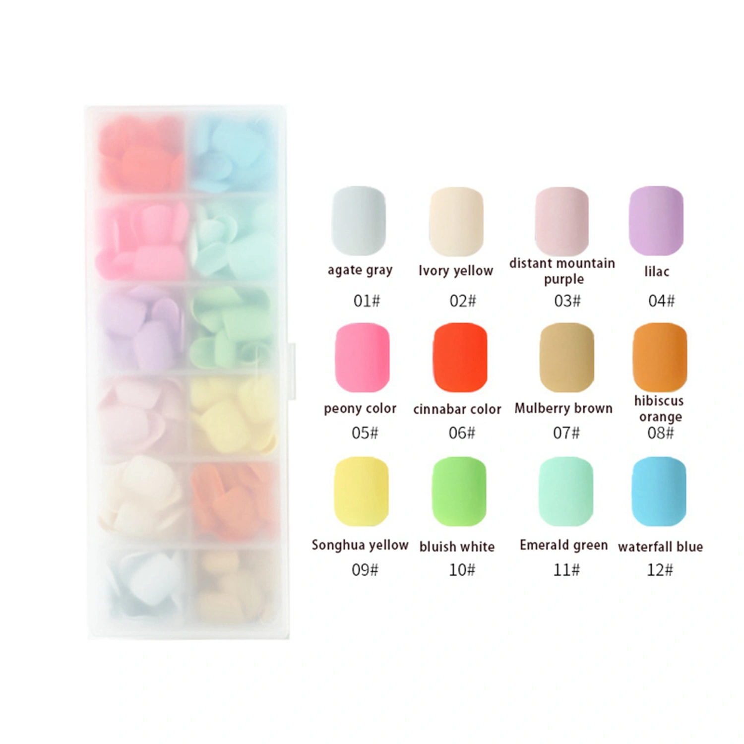 288pcs Fake Nails, DIY Colorful Press On False Nail Tips Nail Art