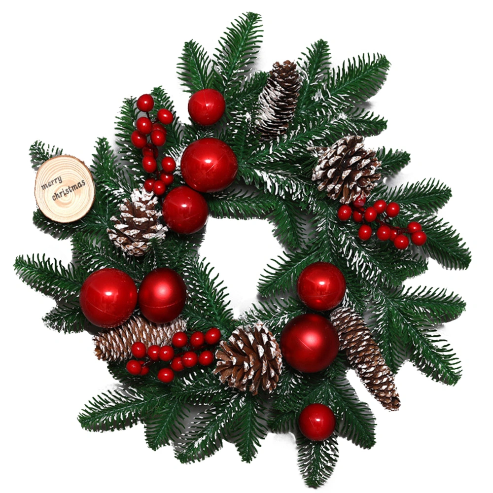 Christmas PVC Wreath Artificial Wreath with Berry Christmas Ball Decor