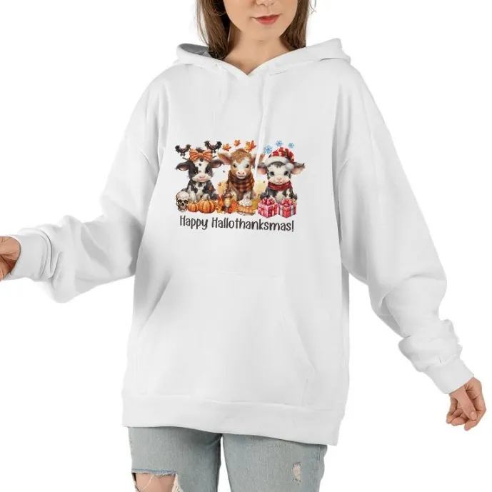 Classic Unisex European And American Printing Plus Velvet Hoodie