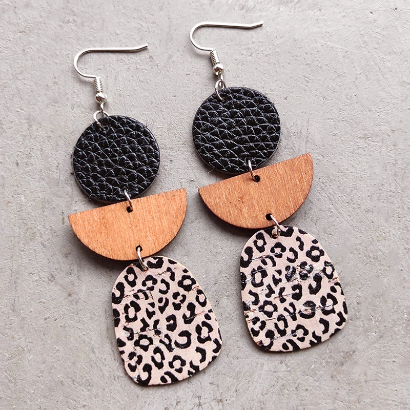 Fashion Simple Geometric Cowhide Earrings