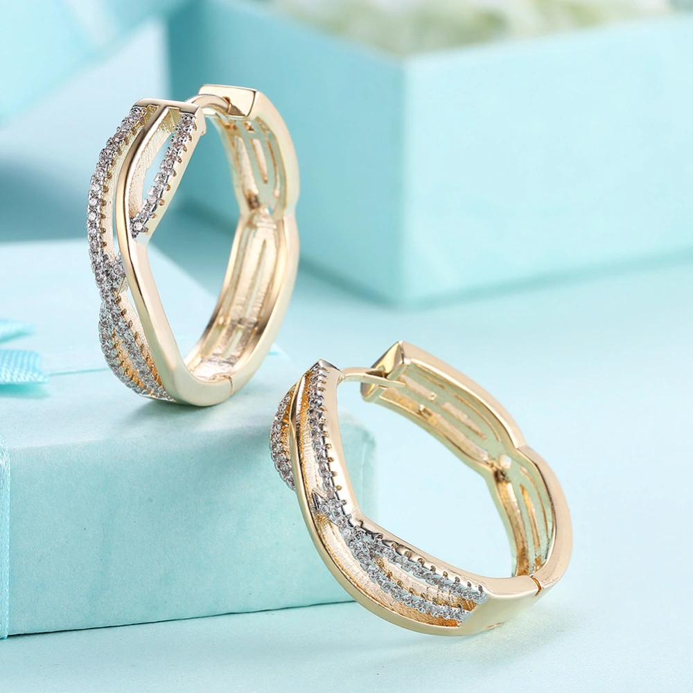 Fashion Line Shaped Diamond For Women Earrings