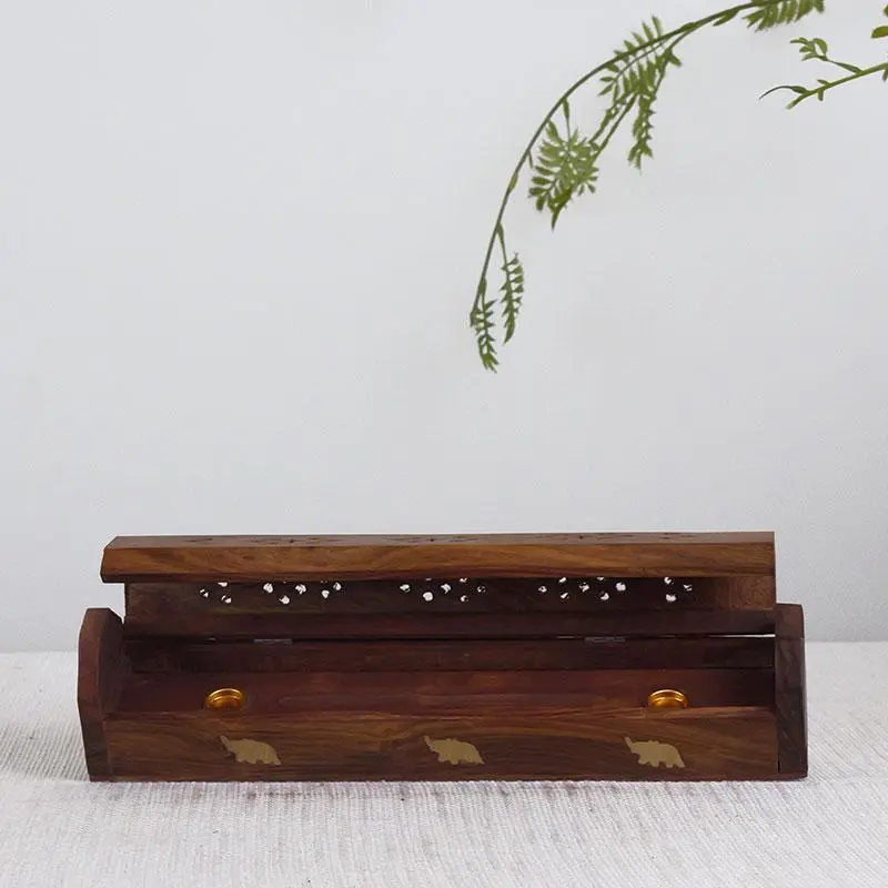 Sandal Wood Ebony Incense Box Joss-stick Base Incense Holder