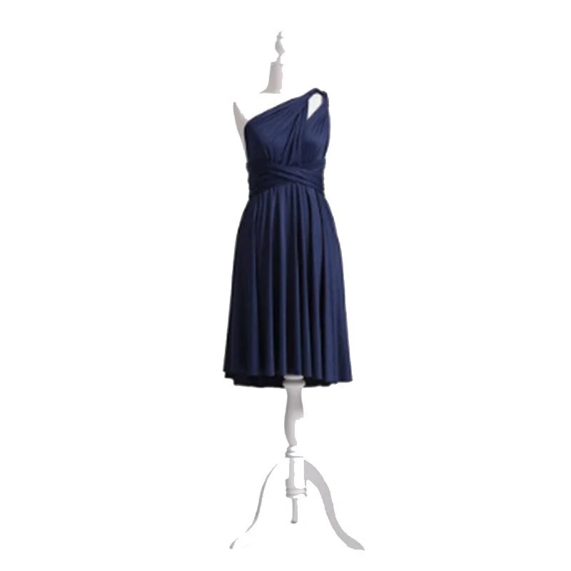 More Than Multiple Wear Rope Cross Backless Sexy Bandage One-piece Dress Long And Short