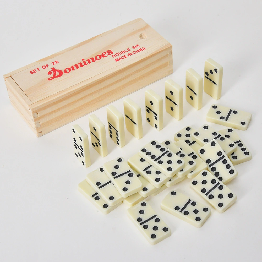 Dominoes Wooden Box Suit Game Puzzle