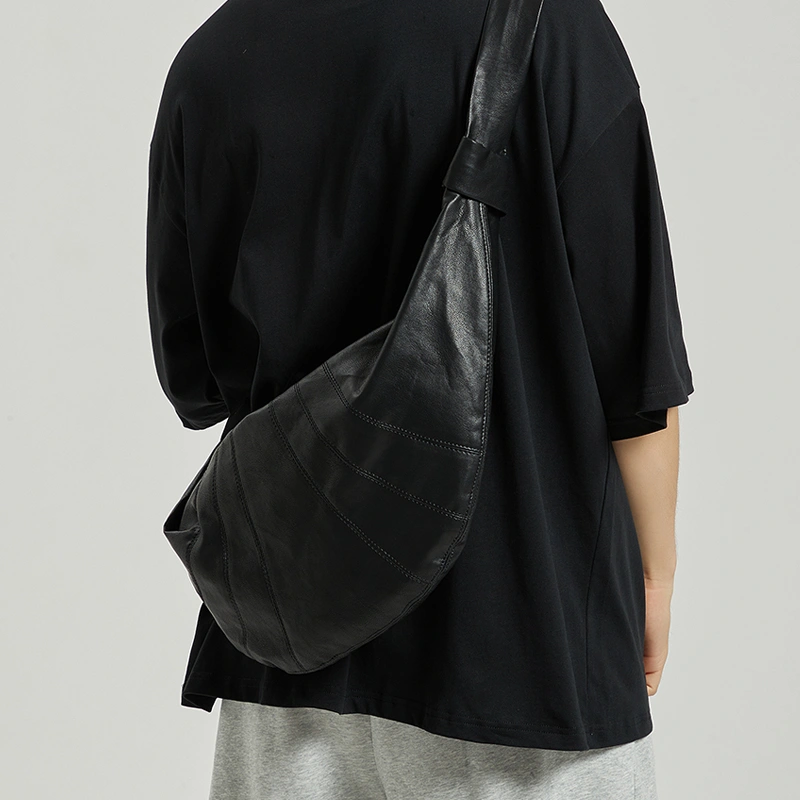 Dumpling Bag Male Leather Slanted Chest Bag