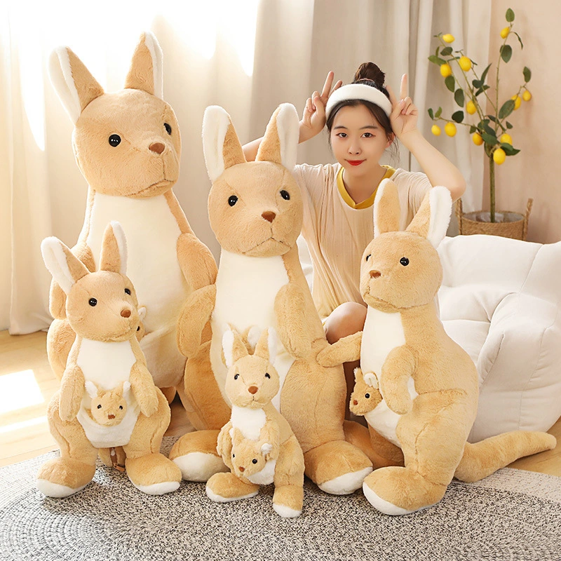 Kangaroo Plush Mother And Child Plush Toy Doll Simulation Kangaroo