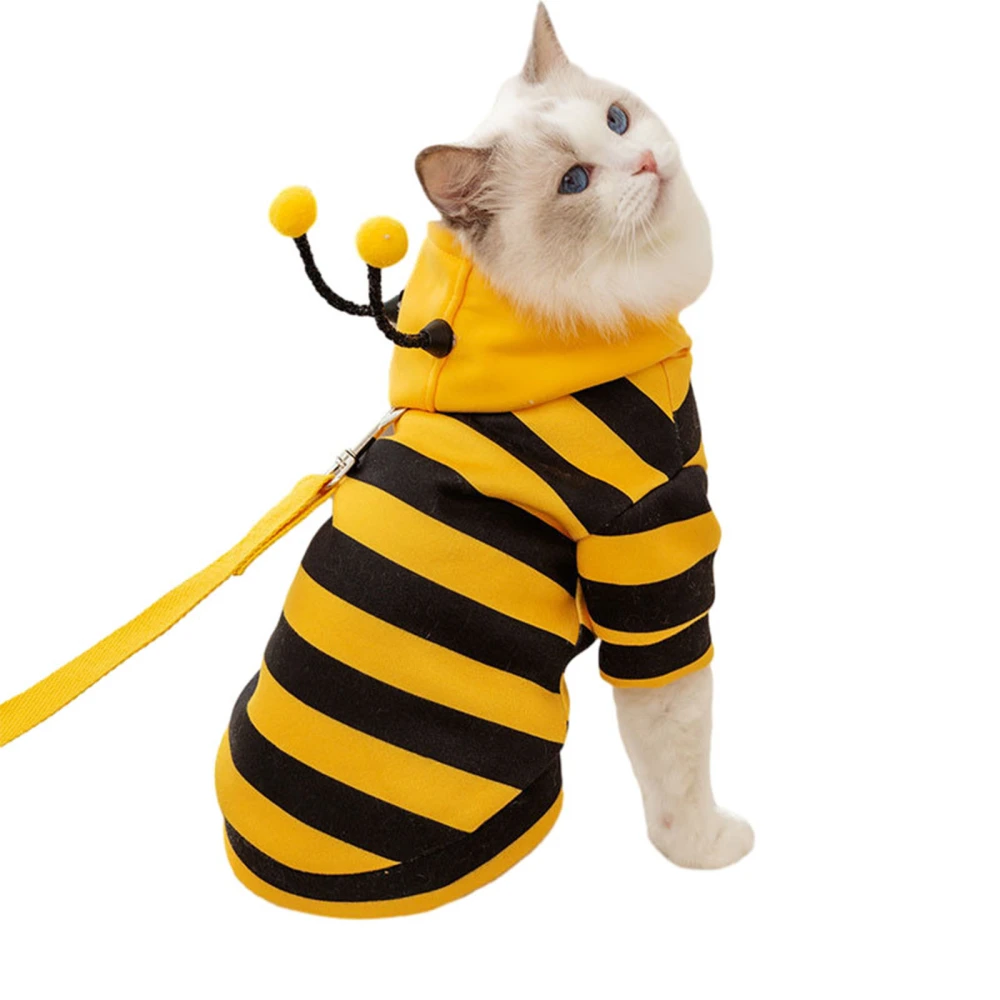 Cat Autumn Winter Hoodie Clothes Small Pet Costume Bee Costume