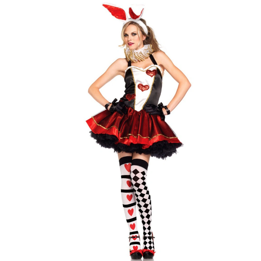 Women's Rabbit Girl Cosplay Costume Halter Dress + Headband Outfits