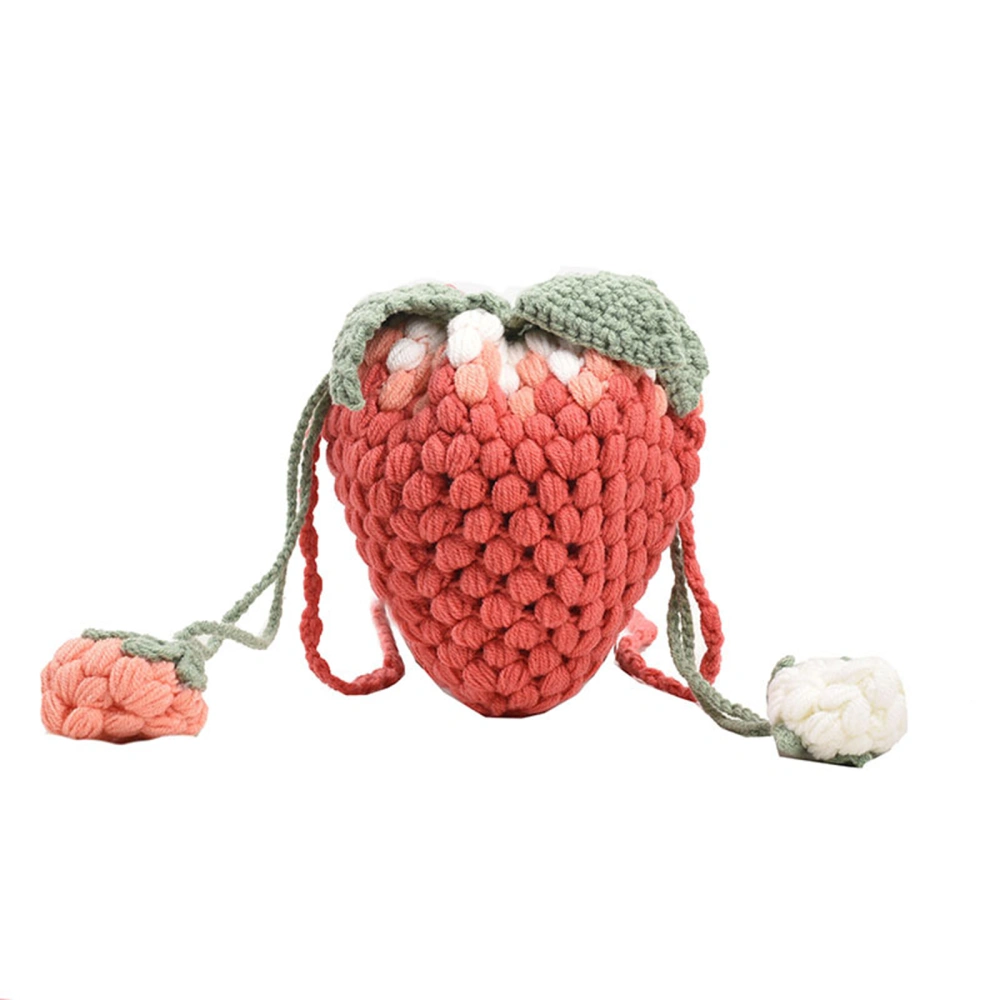 Women Cute Crossbody Bag Fashion Crocheted Strawberry Shoulder Bag 