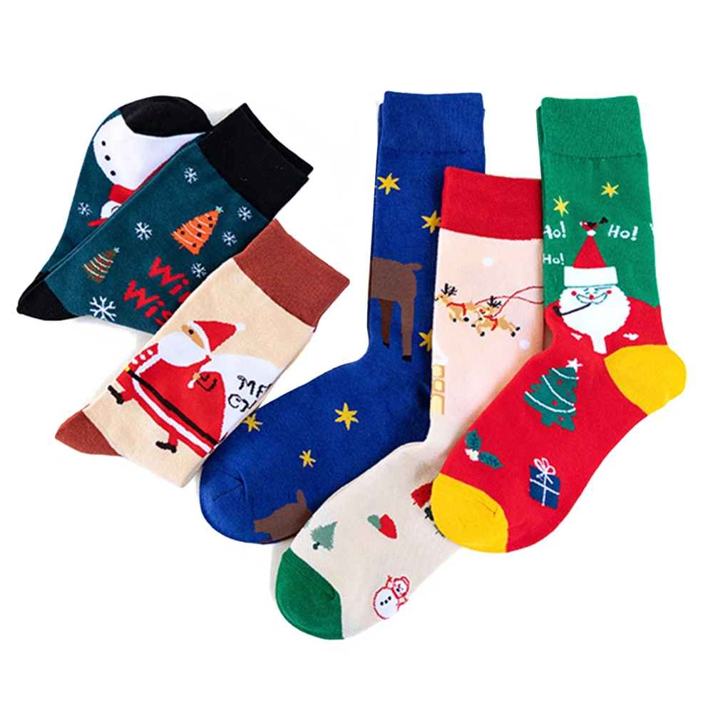 Women Men Christmas Socks, Soft Warm Winter Cartoon Long Socks Gift