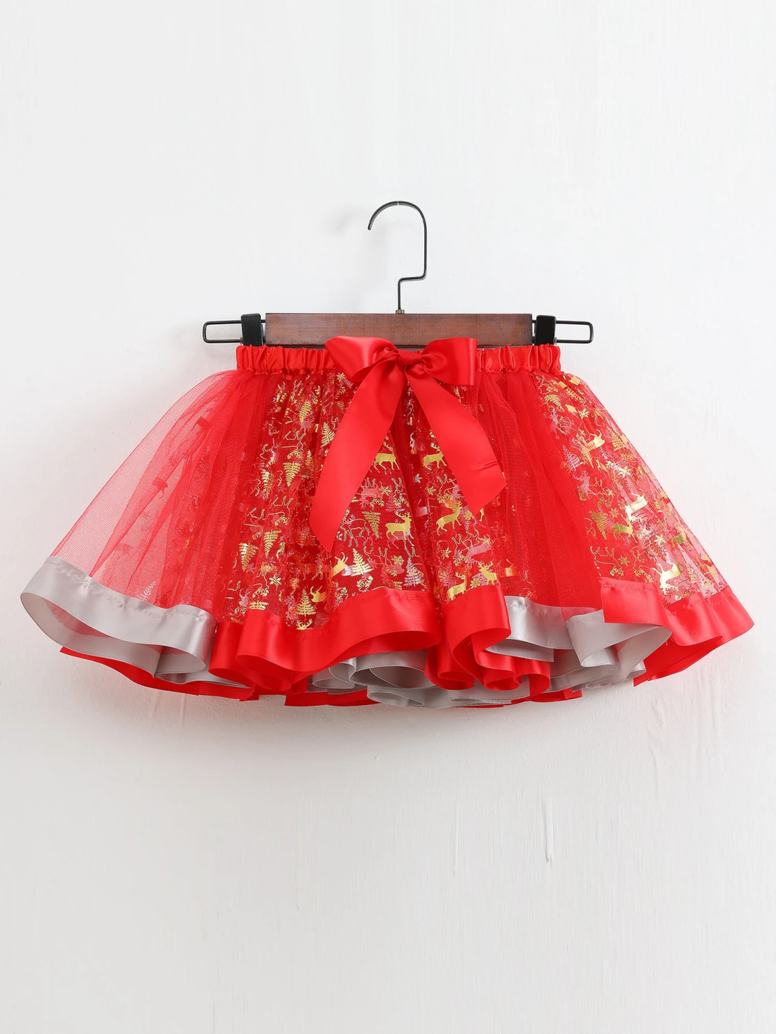 Girls Christmas Elk Costume, Tulle Skirt with Headband Wings