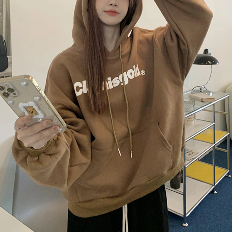 Women Cute Loose Sweatshirts Letter Print Pullovers Hoodies Fall Tops