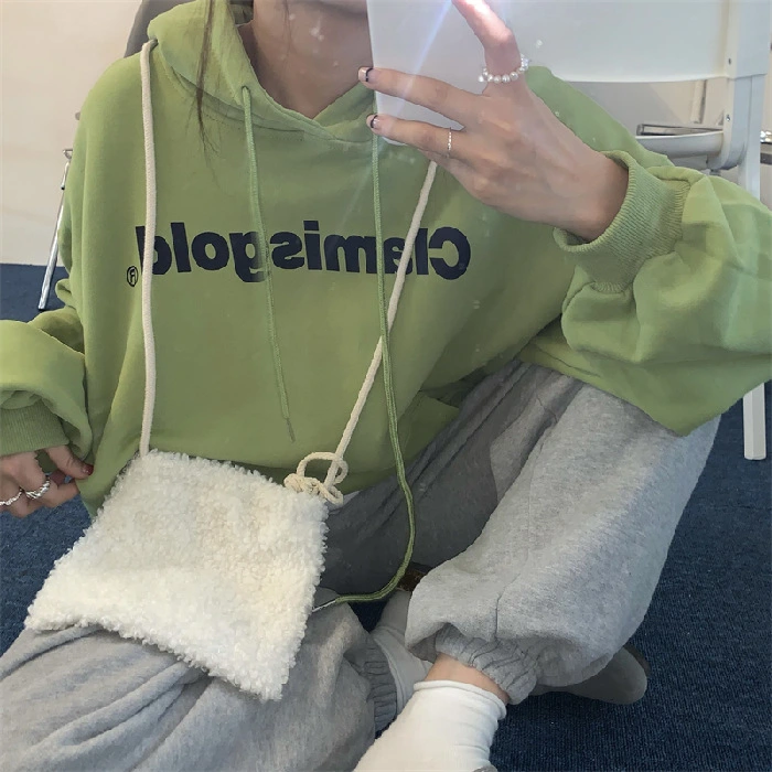 Women Cute Loose Sweatshirts Letter Print Pullovers Hoodies Fall Tops