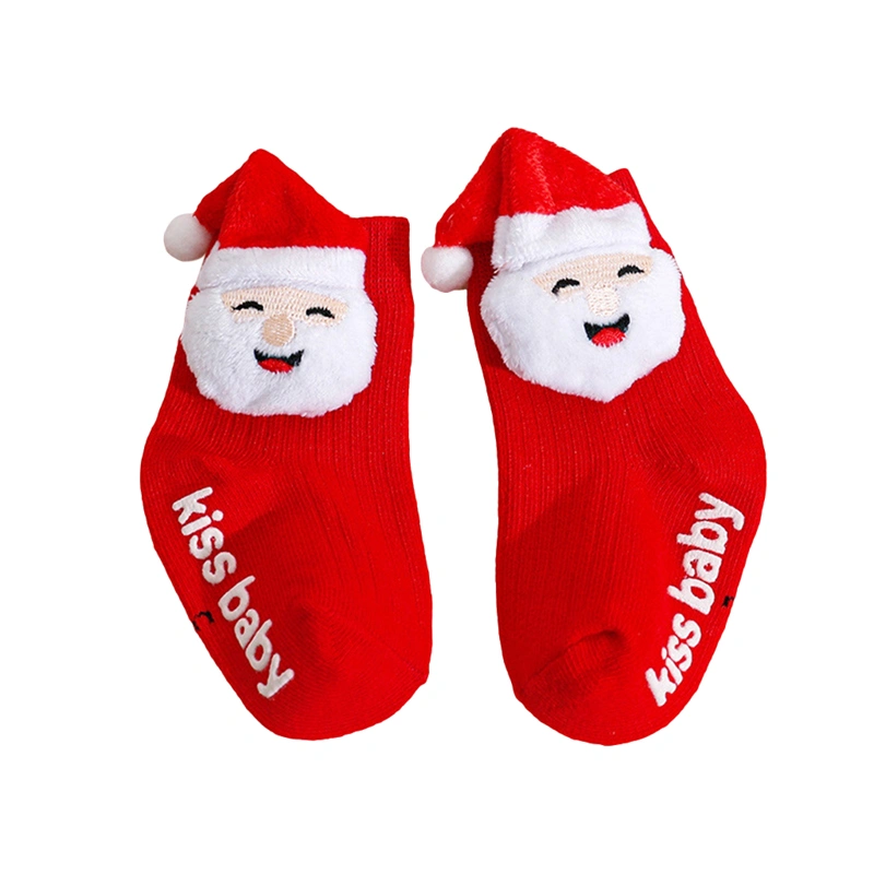 Baby Girls Boys Christmas Socks Cute Cotton Socks with Grippers