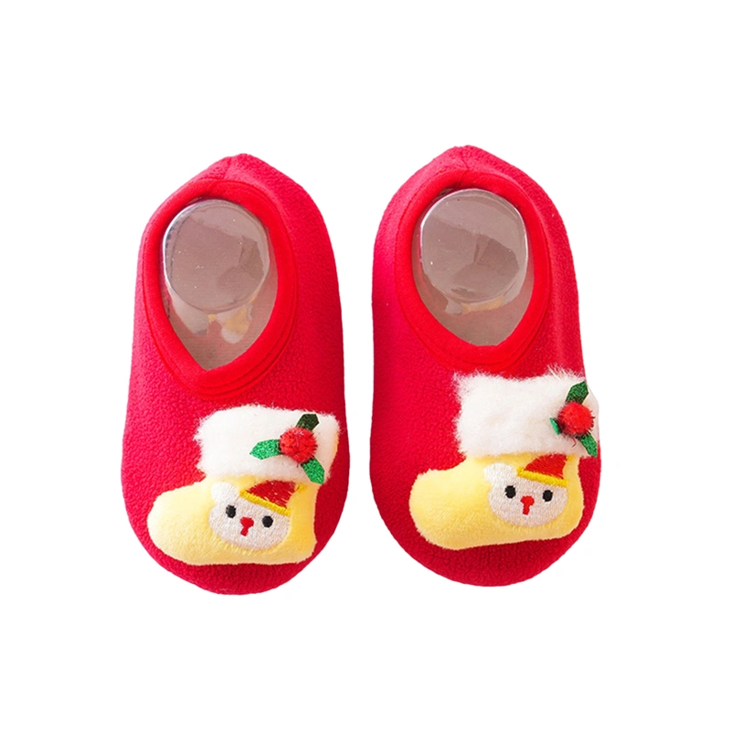 Baby Winter Flat Shoes Socks 3D Christmas Cartoon Pattern Socks