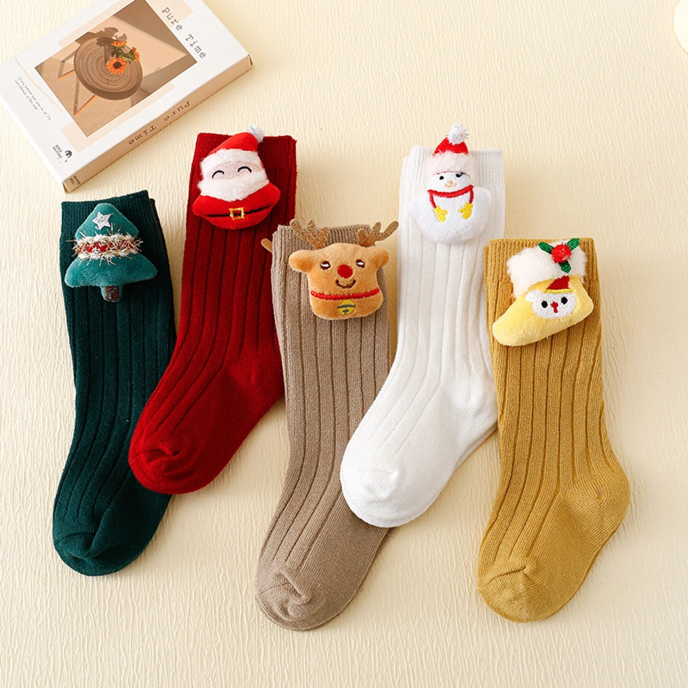 Kids Christmas Socks Soft Crew Socks with Cartoon Doll for Baby