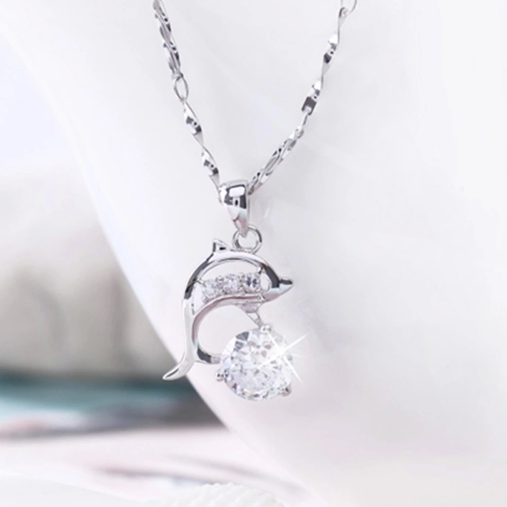 Fashion Women's Crystal Women's Silver Plated Necklace