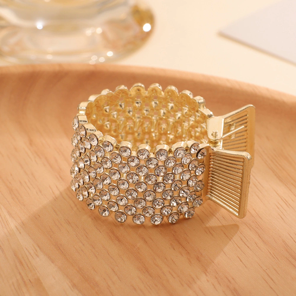 Female Grip Fixed Rhinestone Barrettes High Ponytail Hair Band