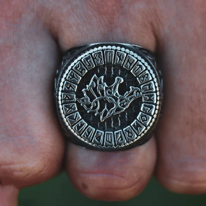 Nordic Viking Hungry Wolf Fenille Ring