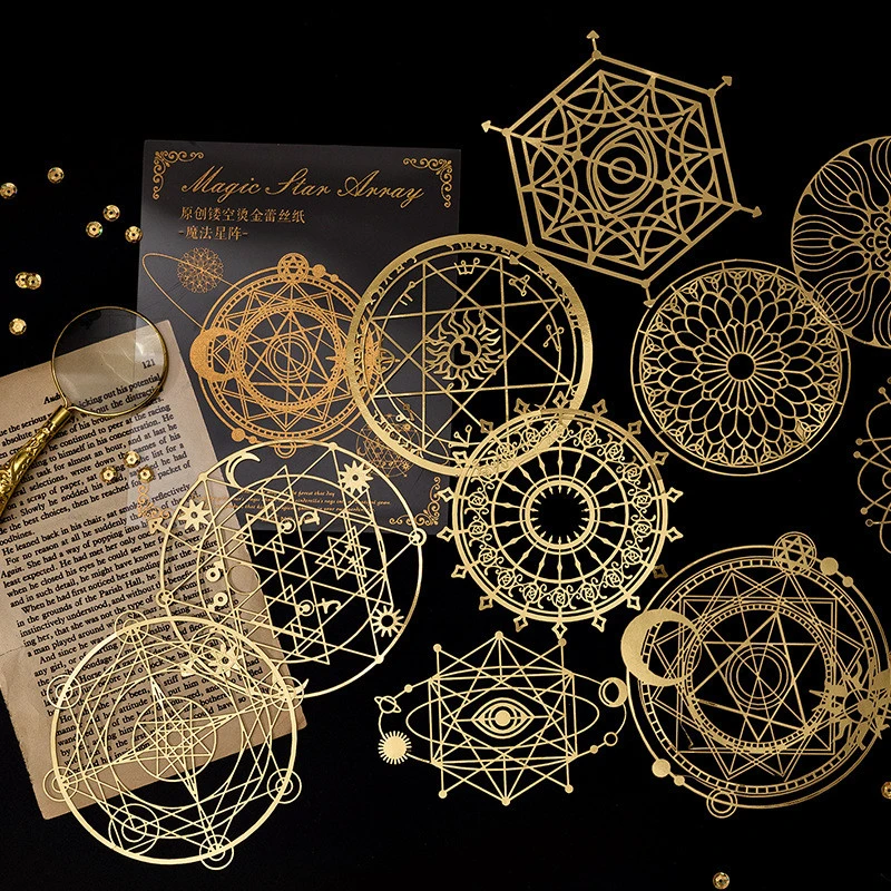 Gilding Hollow Lace Paper Journal Material Decorative Sticker