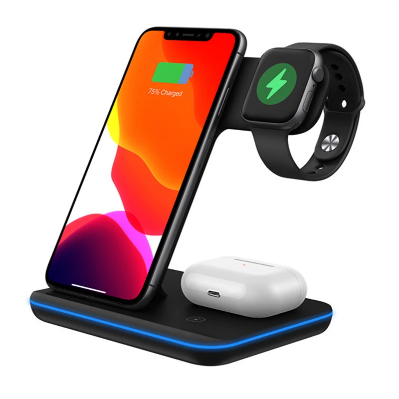 Three-In-One Wireless Charger 15W Wireless Fast Charging Desktop Stand